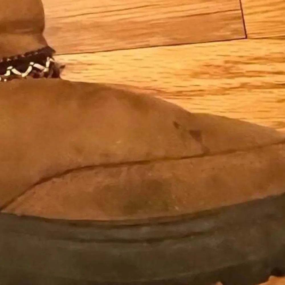 UGG Brown Suede Boots with Knit Accents